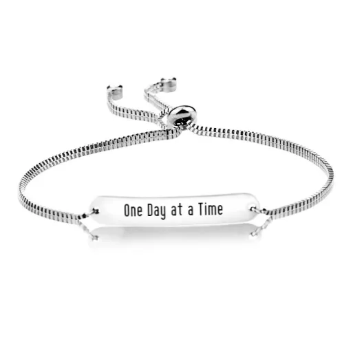 One Day at a Time Stretch Steel Bracelet