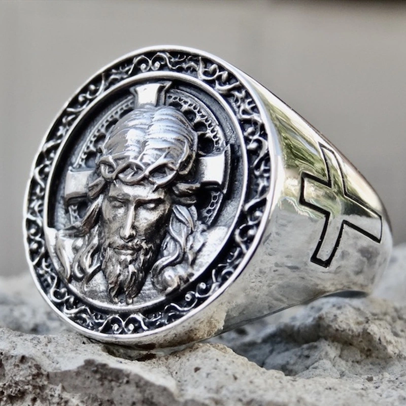 Fashion Jesus Cross Men Punk Ring