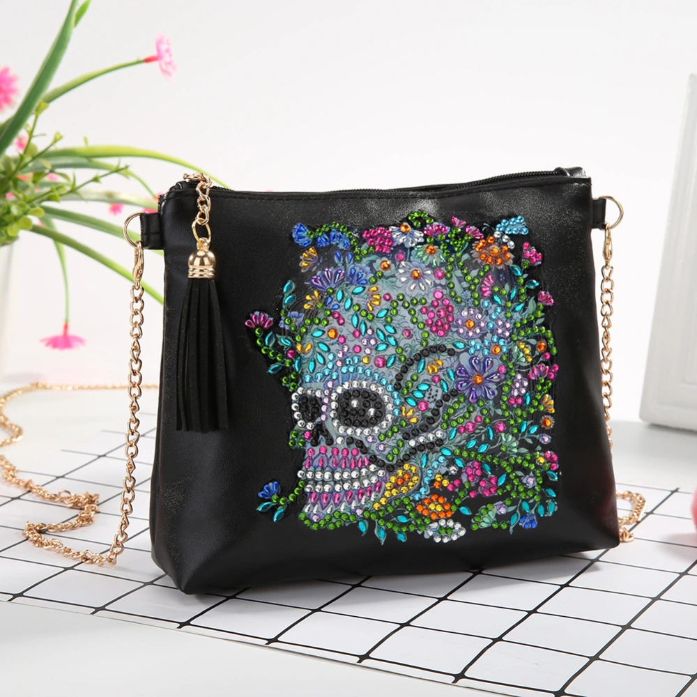 One-shoulder Crossbody Handmade Spot Drill Bone Flower Stickers Diamond Backpack