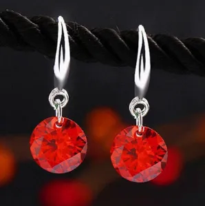 925 Sterling Silver Simple Long Zircon Crystal Female Earrings