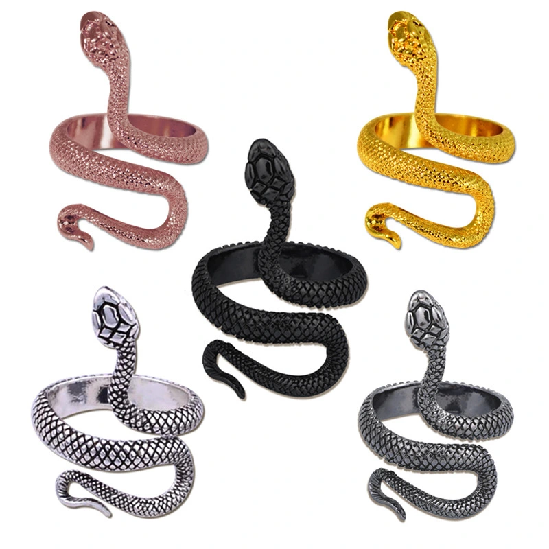 Antique Silver Plated Lacquer Snake Ring