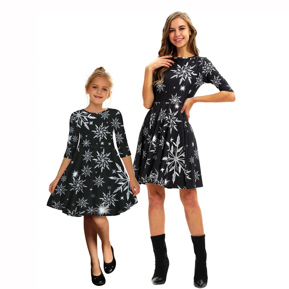 Women's Fashion Digital Print Mid-sleeve Dress