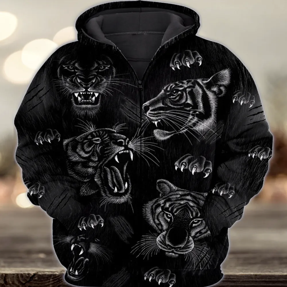 Men's Printed Hooded Casual Fashion Sweater