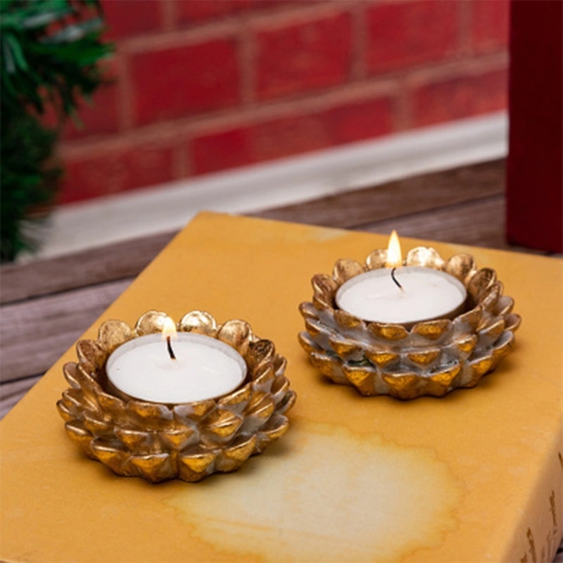 Resin Pine Cone Candle Table Ornaments