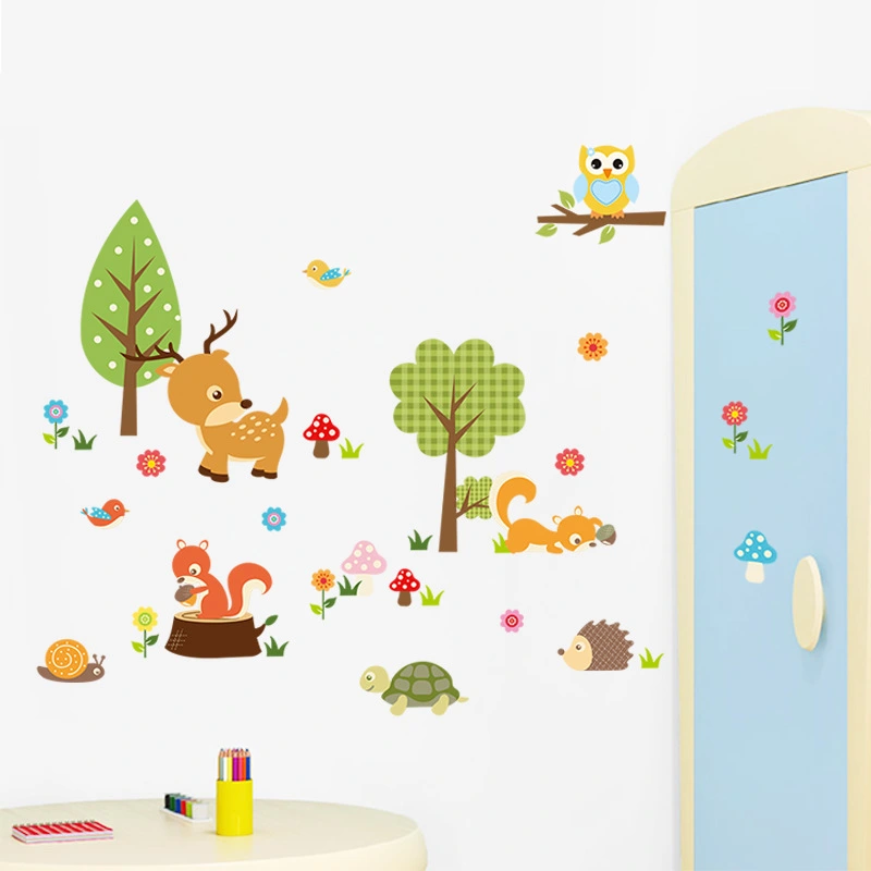 Forest Animal Owl Children's Room Bedroom Background Wall Sticker