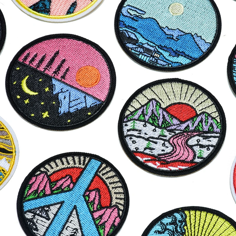 Computer Round Badge DIY Patch Embroidered Cloth Sticker