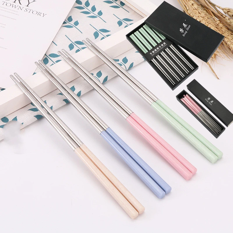 Household Non-slip And Anti-scald Stainless Steel Chopsticks