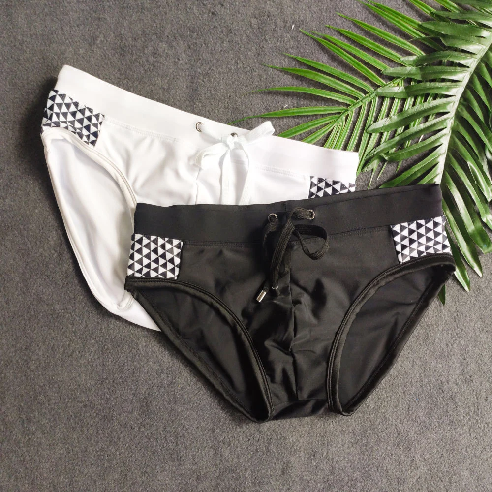 Simple Black And White Bikini Briefs With Cups