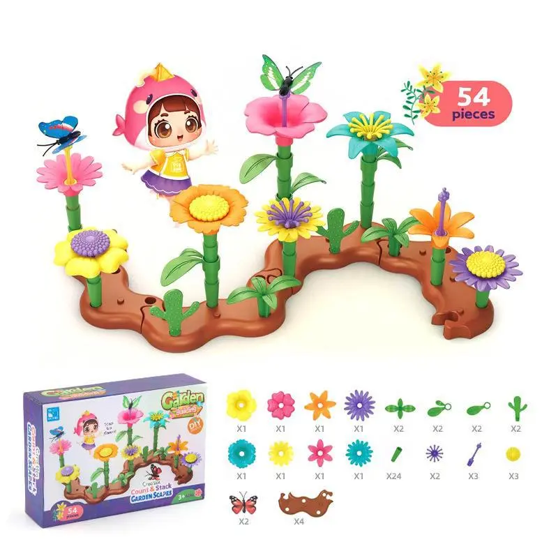 Variety Mosaic Garden Set Handmade Flower Arrangement DIY Assembled Girl Toys