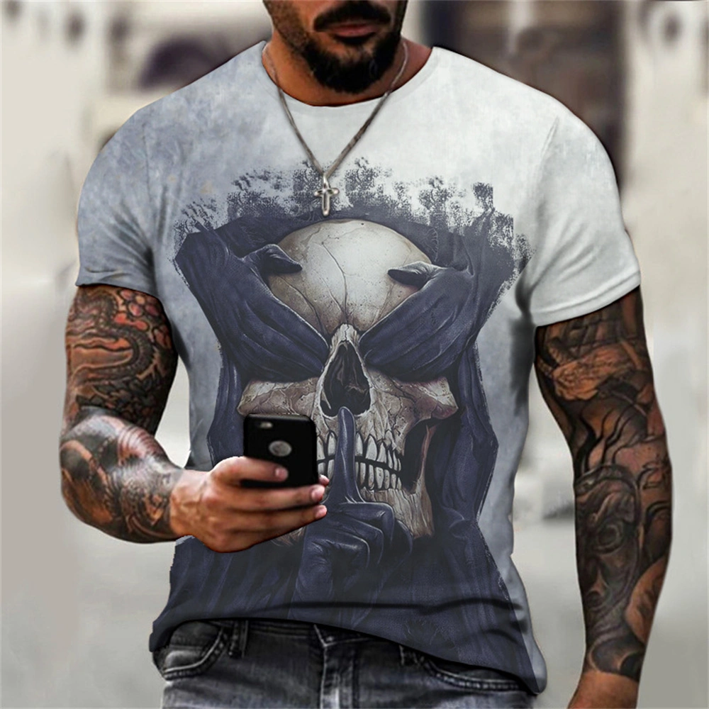 Printed Skull Loose Comfortable Crew Neck Short Sleeve T-Shirt