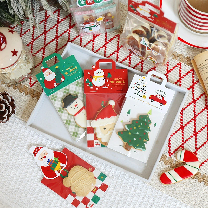 Christmas Biscuit Transparent Packaging Bag