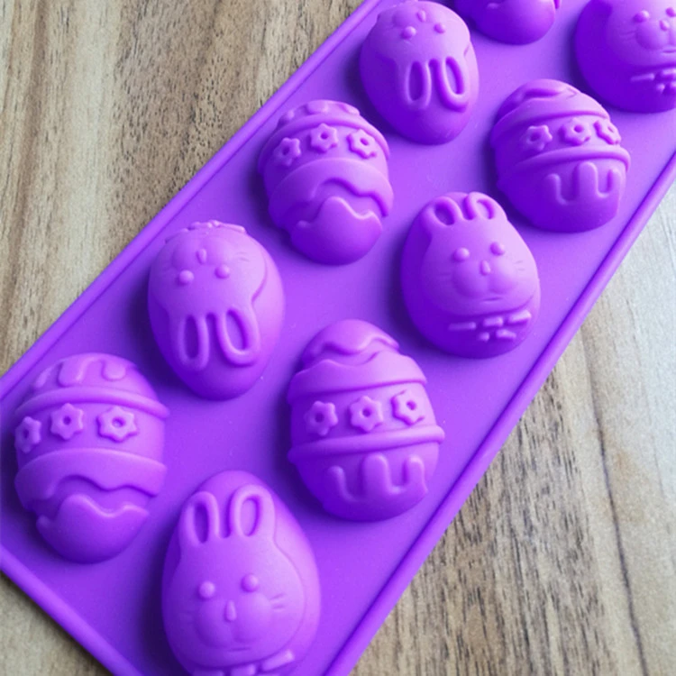 Colorful Egg Bunny-shaped Silicone Chocolate Cake Mold