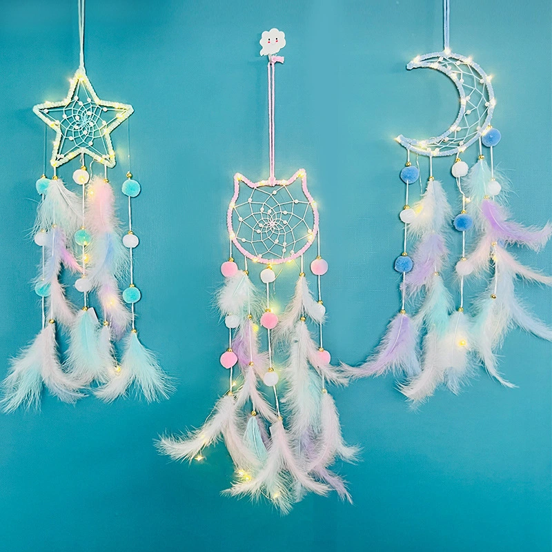 Girl Heart Catching Dream Net Hanging Wind Chime