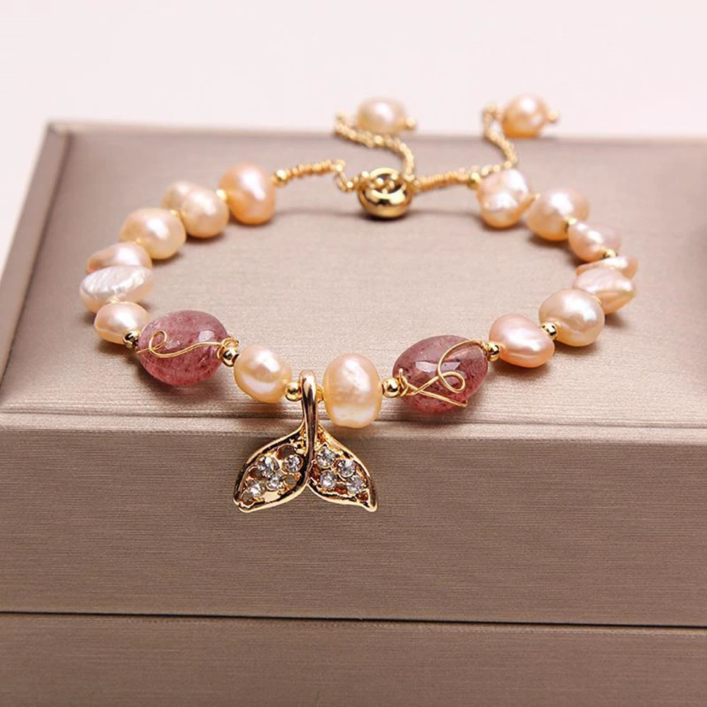 High-end Dolphin Fishtail Pearl Bracelet Women's Trendy Niche