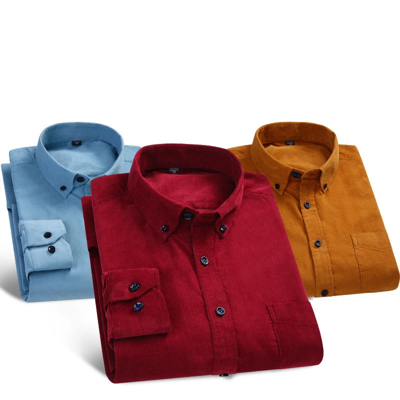Cotton corduroy long sleeve shirt
