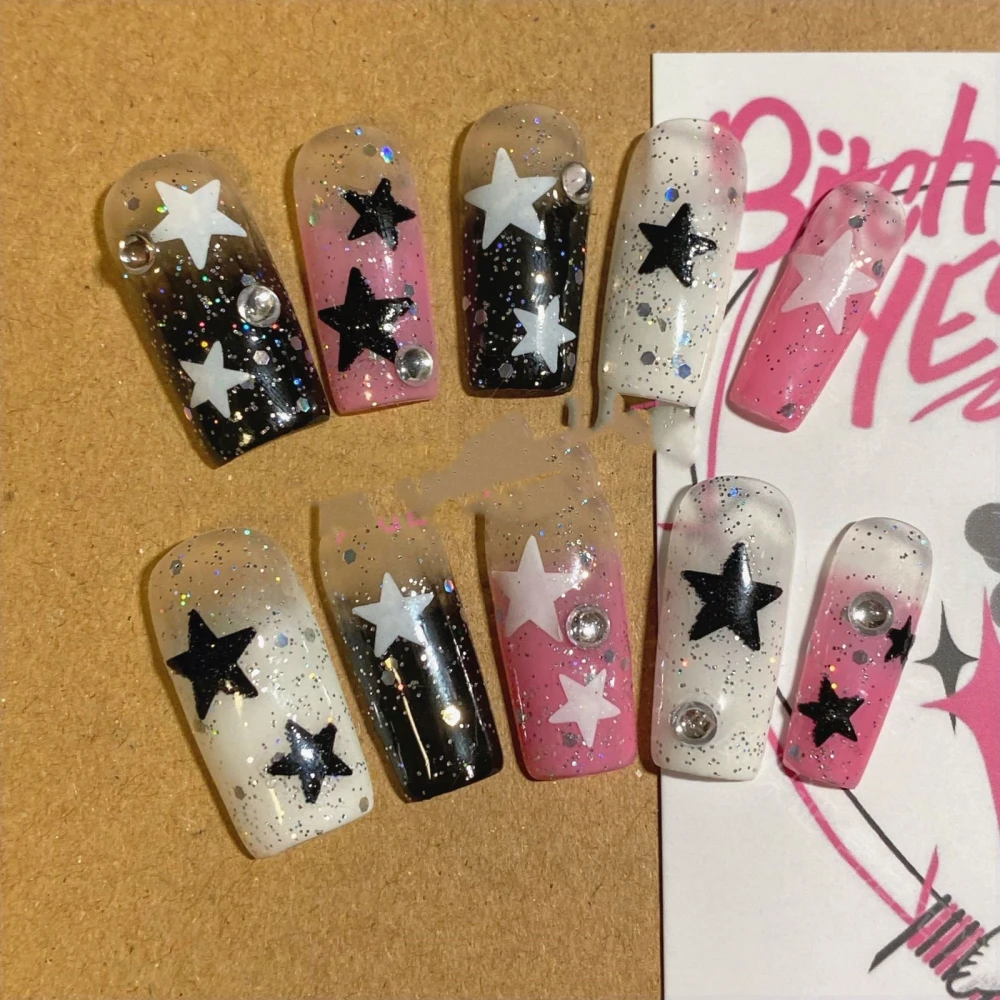 Hand-made Nail Stickers Show White Hotties