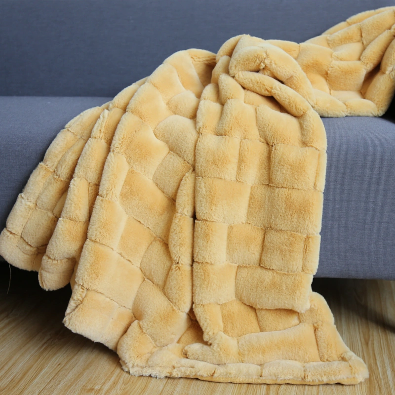 Thickened Double Layer Rabbit Hair Blanket Gift Box