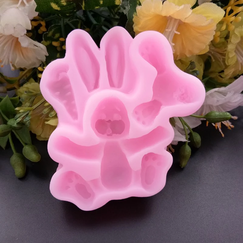 Three-dimensional Carrot Rabbit Liquid Fondant Cake Silicone Mold