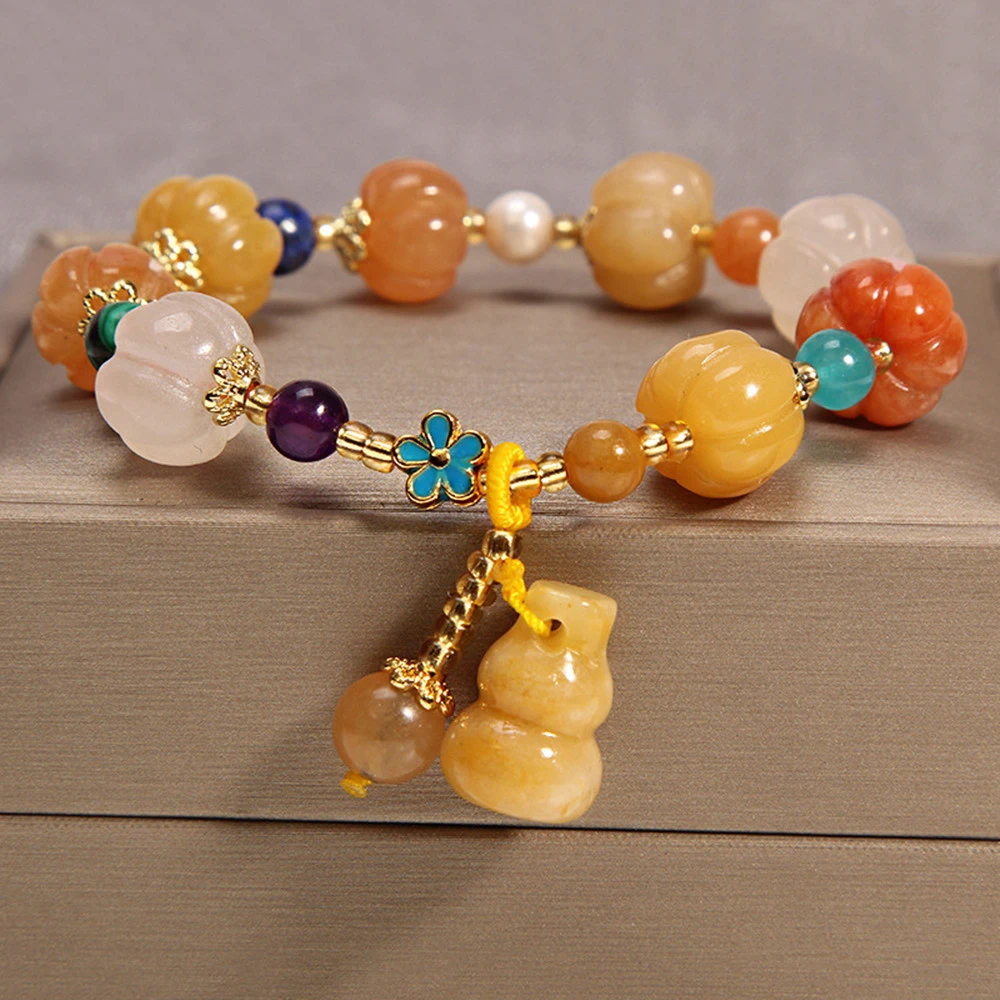 Women's Crystal Light Luxury Pumpkin Bead Gourd Bracelet