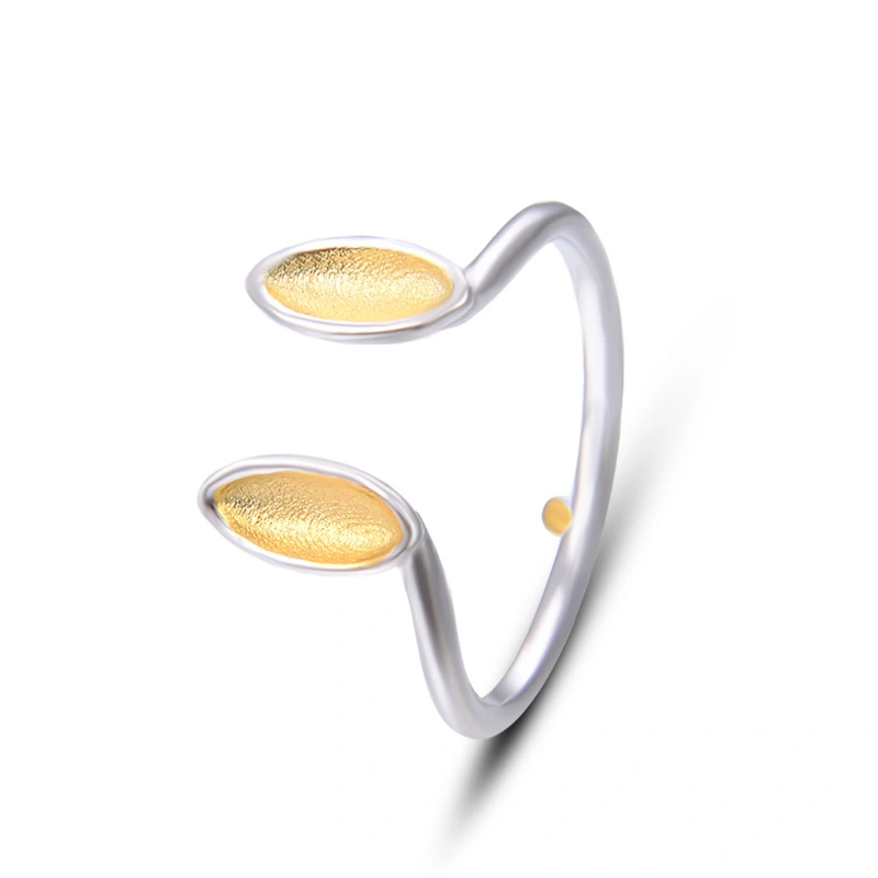 Silver Plated Yellow Gold Color Creative Frosted Ring