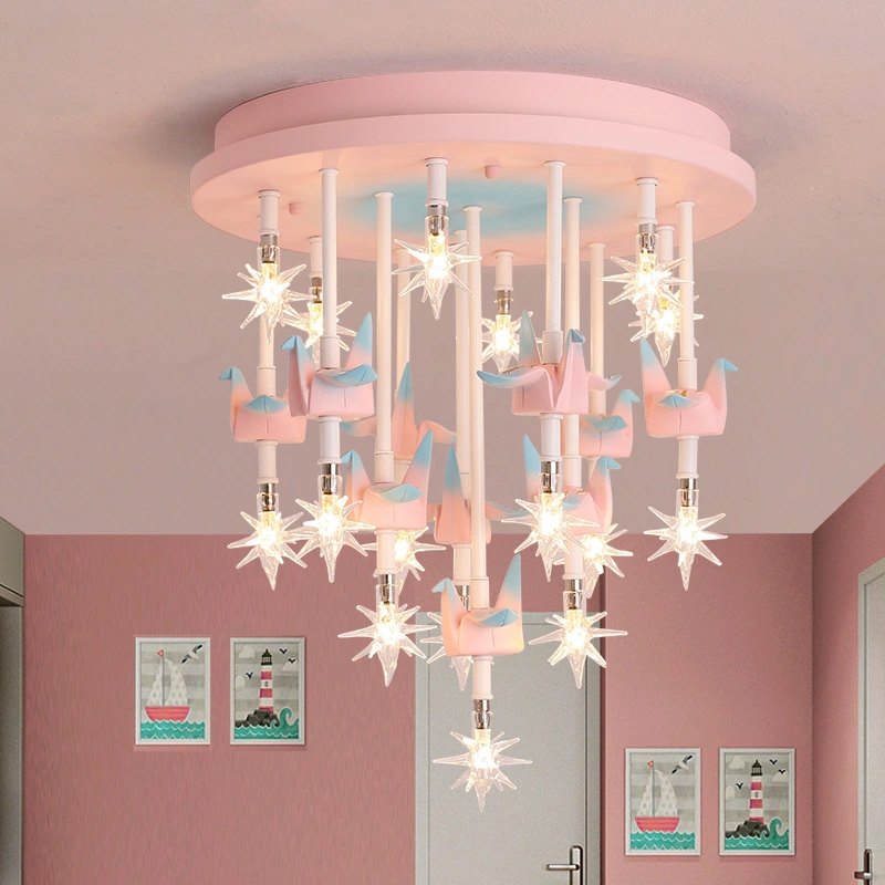 Children's Bedroom Ceiling Lamp Girl Princess Chandelier