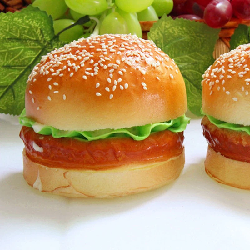 PU Sesame Fake Hamburger Model Film And Television Advertising Props Home Display Window Decoration