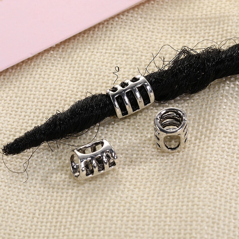 5 Pieces Of Metal Hair Ring Bead Sleeve Pipe Amulet