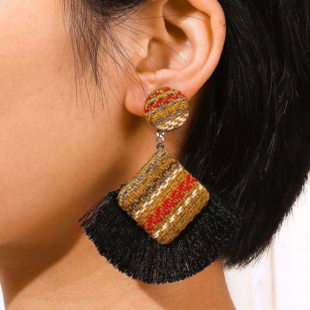 New Retro Ethnic Style Fabric Earrings