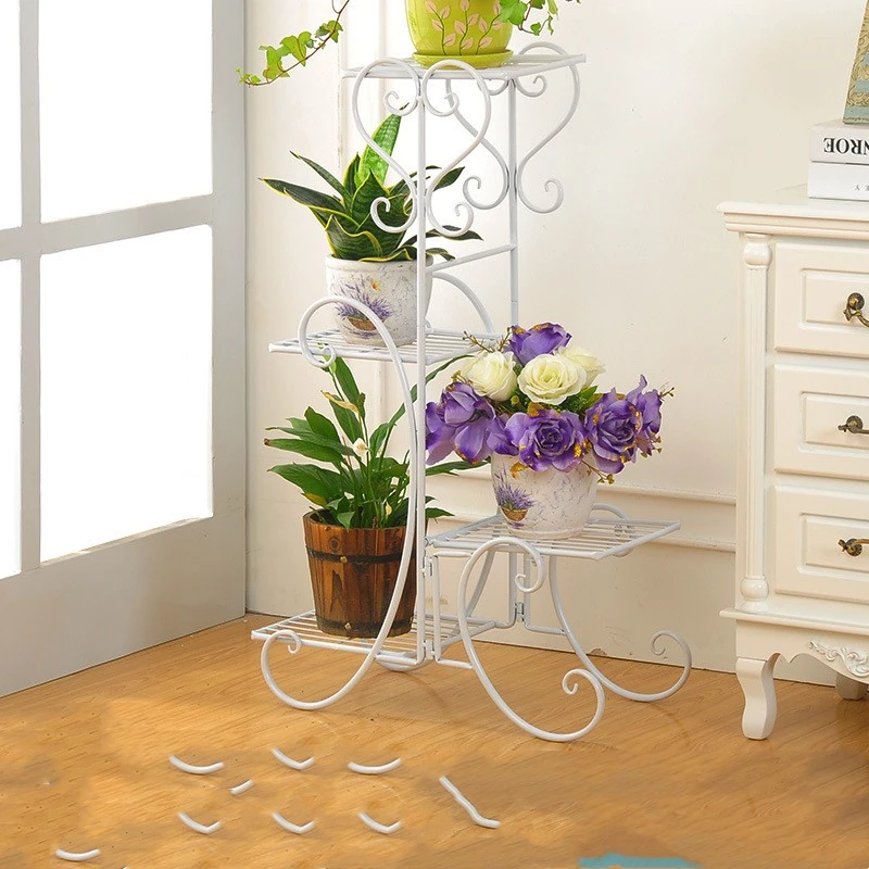 Multilayer Wrought Iron Floor Type Indoor And Outdoor Flowerpot Stand