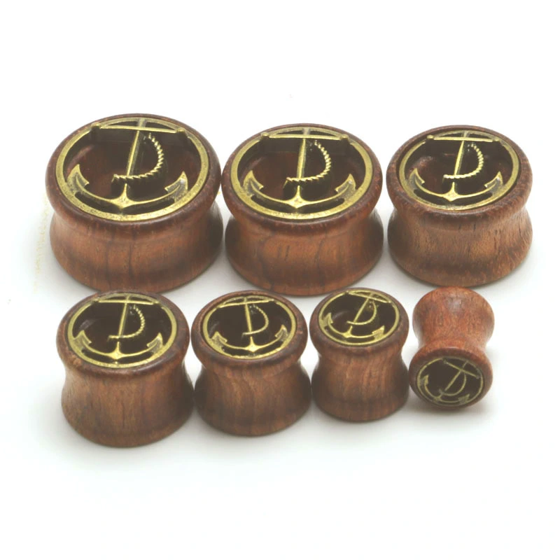 Hollow Wood Auricle Ear Amplifier Boat Riveting Double-sided Horn Piercing Jewelry