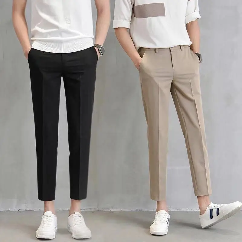 Men's Fashion Casual Slim-fitting Small-footed Suit Pants