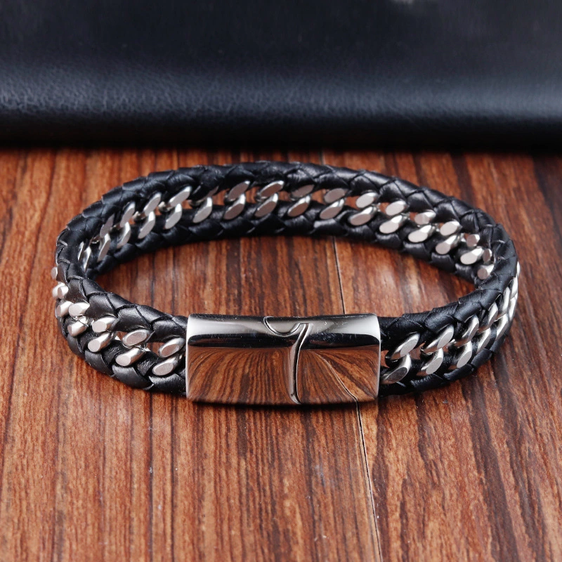 Travel Commemorative Men's Leather Bracelet