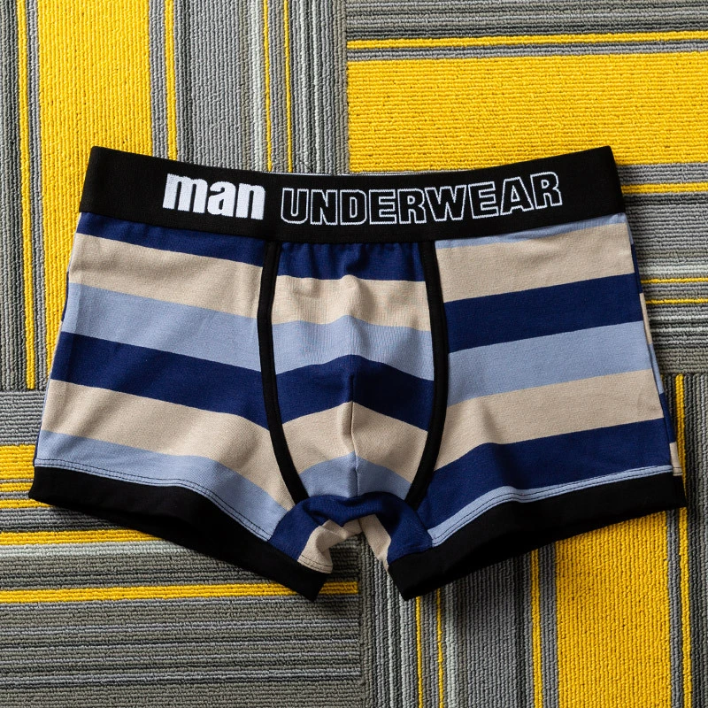 Men's Boxers Cotton Youth Summer Breathable Sports Personalized Cute Boxer Trend Stripes