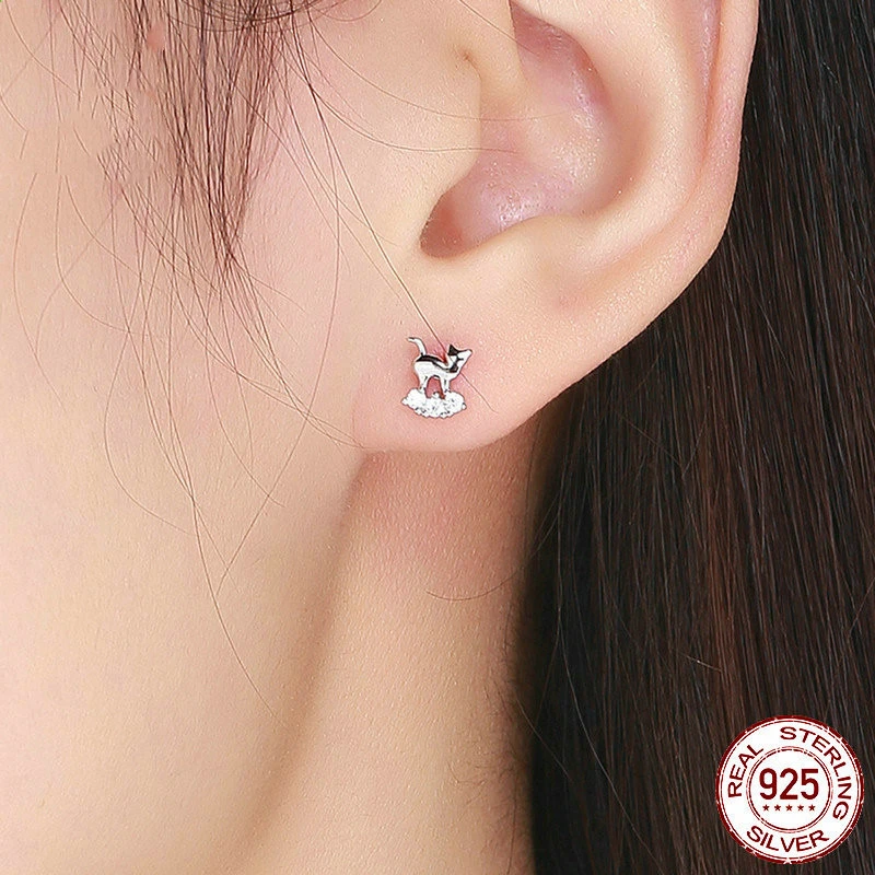 Fashion Platinum Plated Anti Allergy Silver Ear Nail