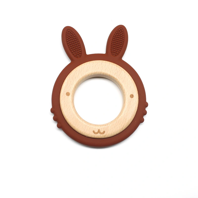 Bunny Baby Molar Stick Soft Material Beech Wood Teether