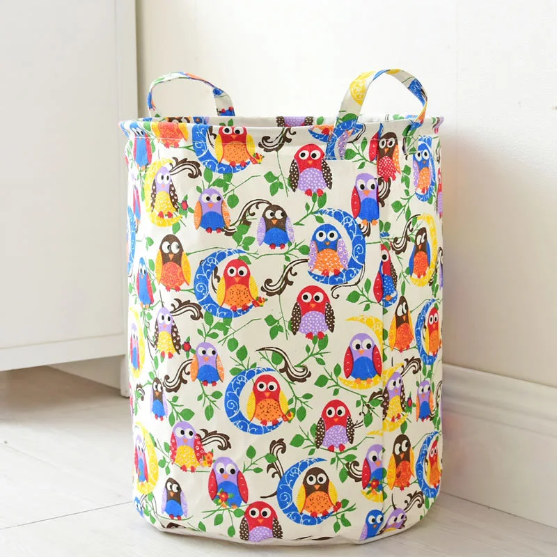 Folding Waterproof Fabric Home Storage Cotton And Linen Dirty Clothes Basket