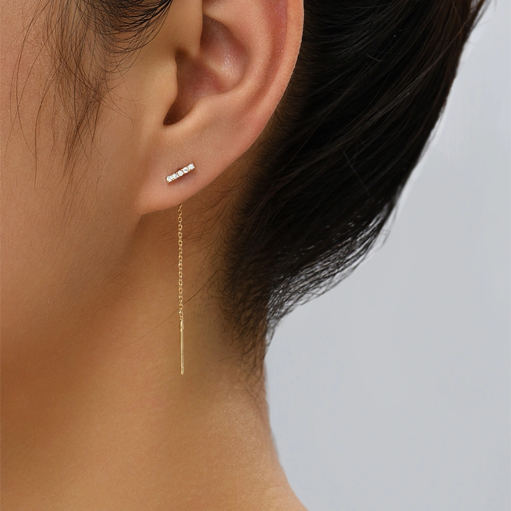 Unique Micro-zircon Long Tassel Earrings Earrings Superior Sense Of Earrings Temperament Delicate Earrings Jewelry