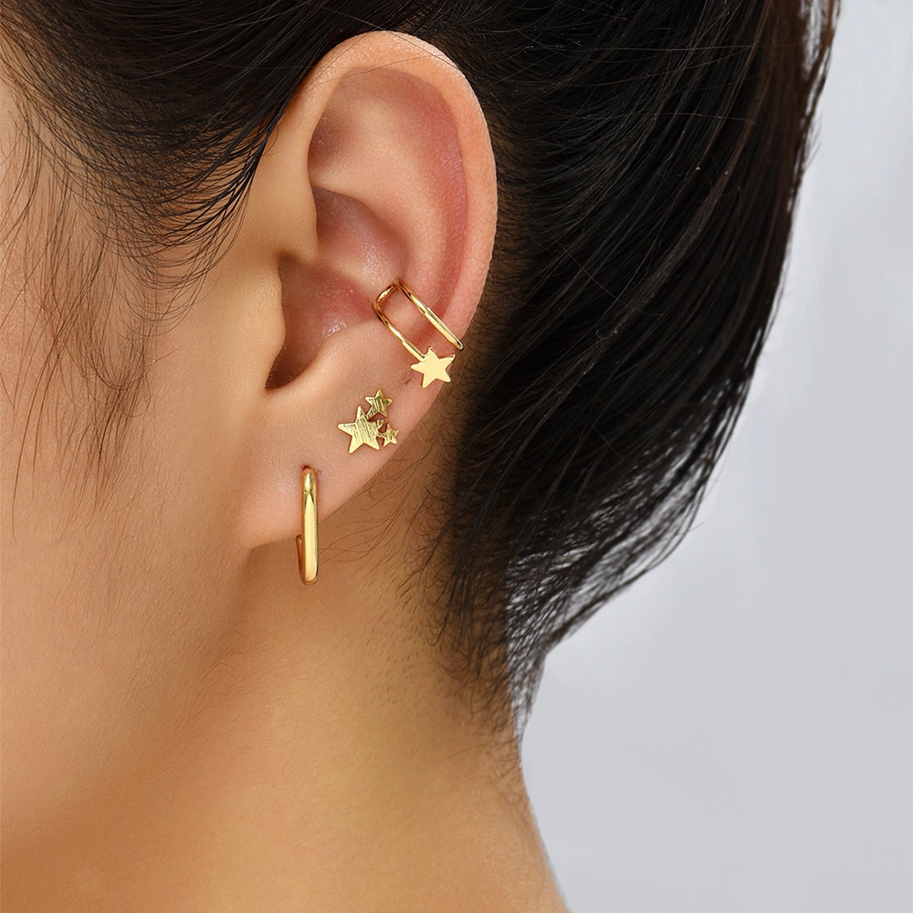 Korean Star Temperament Earring Earring Earring Bone Clip Female No Ear Hole Niche Earring Female Set Decoration