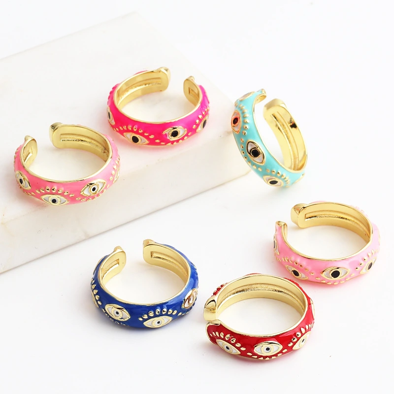 Exaggerated Colorful Oil dripping Eye Ring