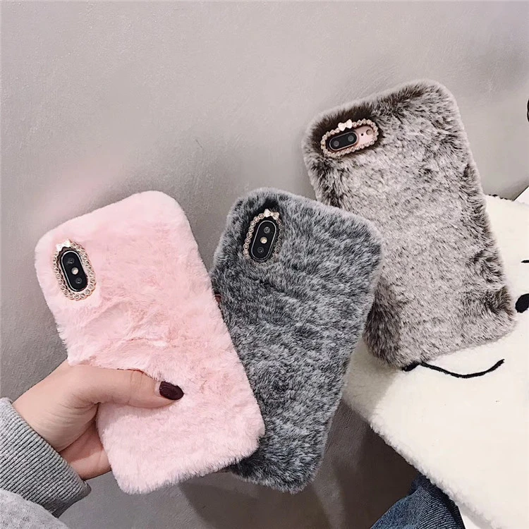 Rabbit Hair Protective Cover Mobile Phone Case