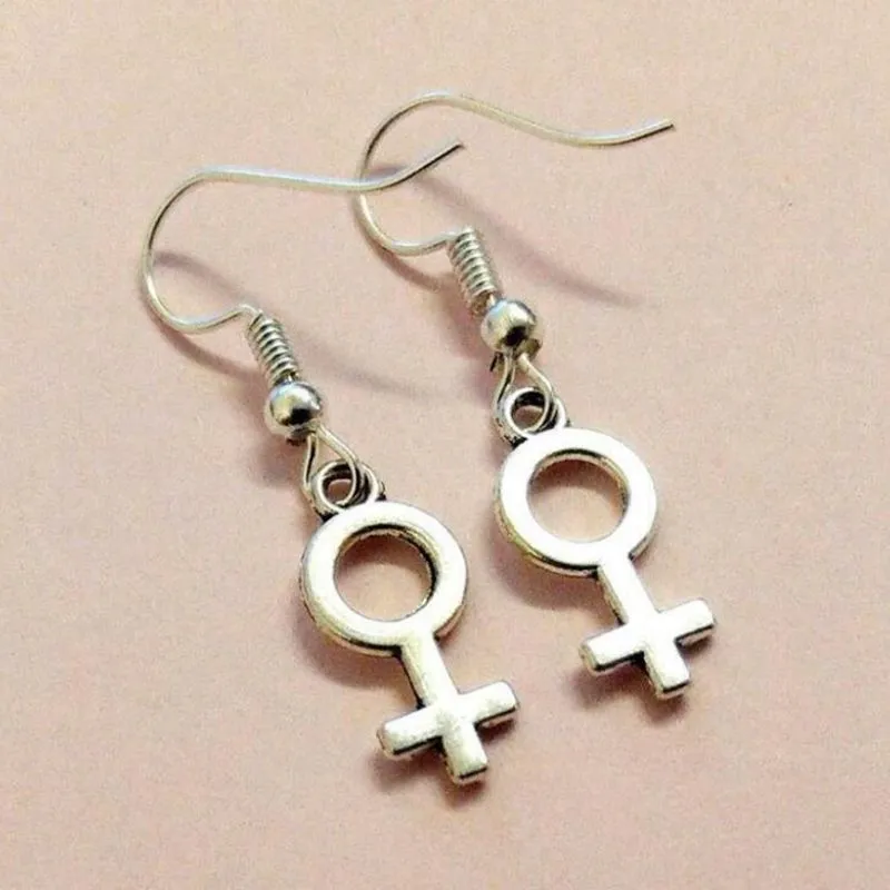 Fashion Cross Girl Silver Symbol Earrings