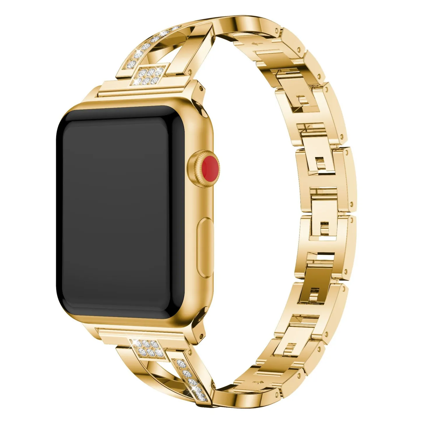 Metal Watch Strap X-shaped Diamond Strap Metal Small Waist Watch Strap