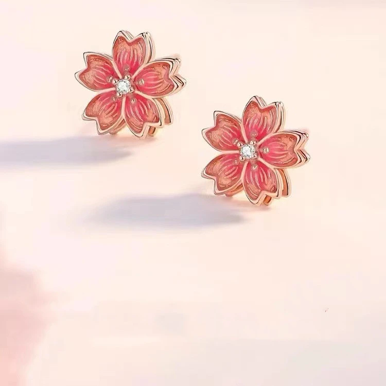 Women's Fashion Rotating Peach Blossom Earrings