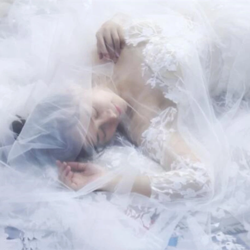 Bridal Wedding Veil With Wide Trailing Tail