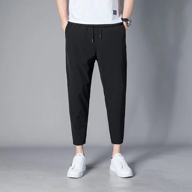 Thin Ice Silk Cropped Pants For Men's Relaxed Sports And Leisure