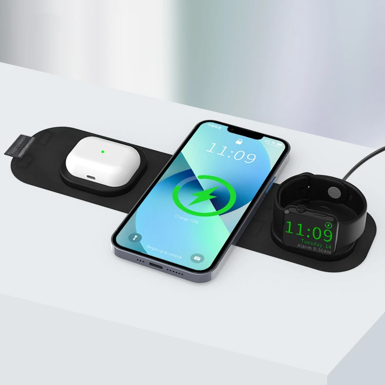 Magnetic Folding Three-in-one Wireless Phone Charger