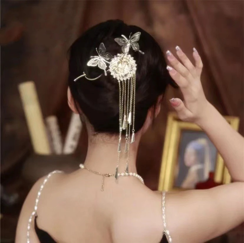 Retro Tassel Delicate Atmosphere Head Flower Headdress Hair Clip