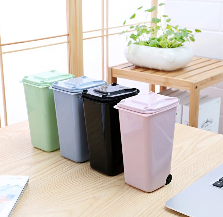 Multifunctional Plastic Storage Bin Desktop Trash Can