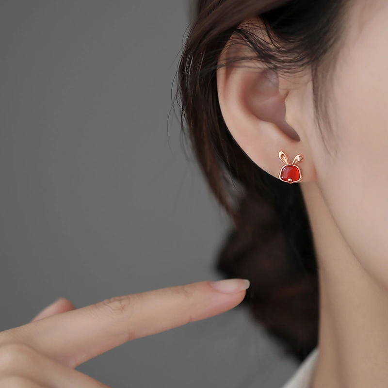 New Year Of The Rabbit Earrings Light And Luxury Girl