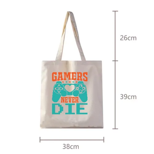 Gamer Never Die Canvas Bag